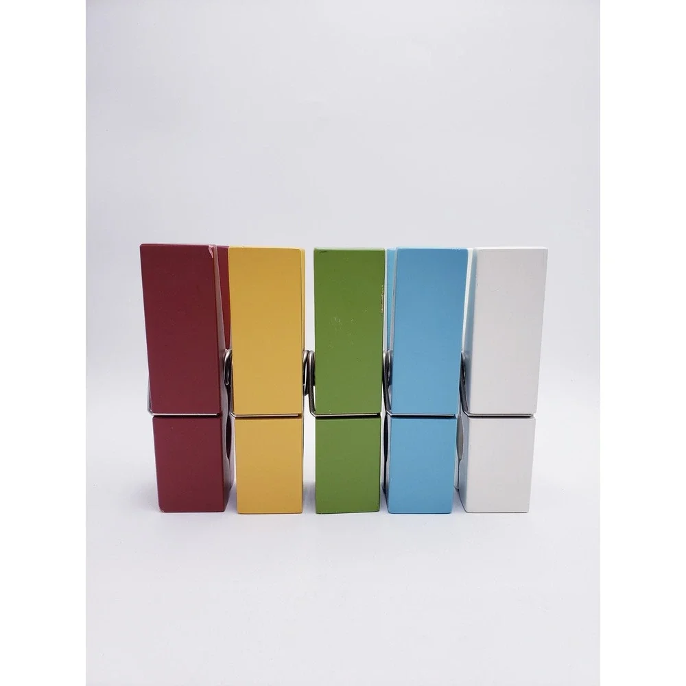Pottery Barn Giant Clothespin Decor Multicolor Wood Oversized Novelty Wall Art